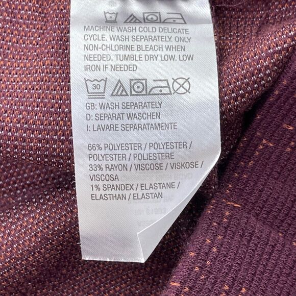 Denim & Co Active Pants 1X Burgundy Plaid Jacquard Knit Tapered - Picture 4 of 5